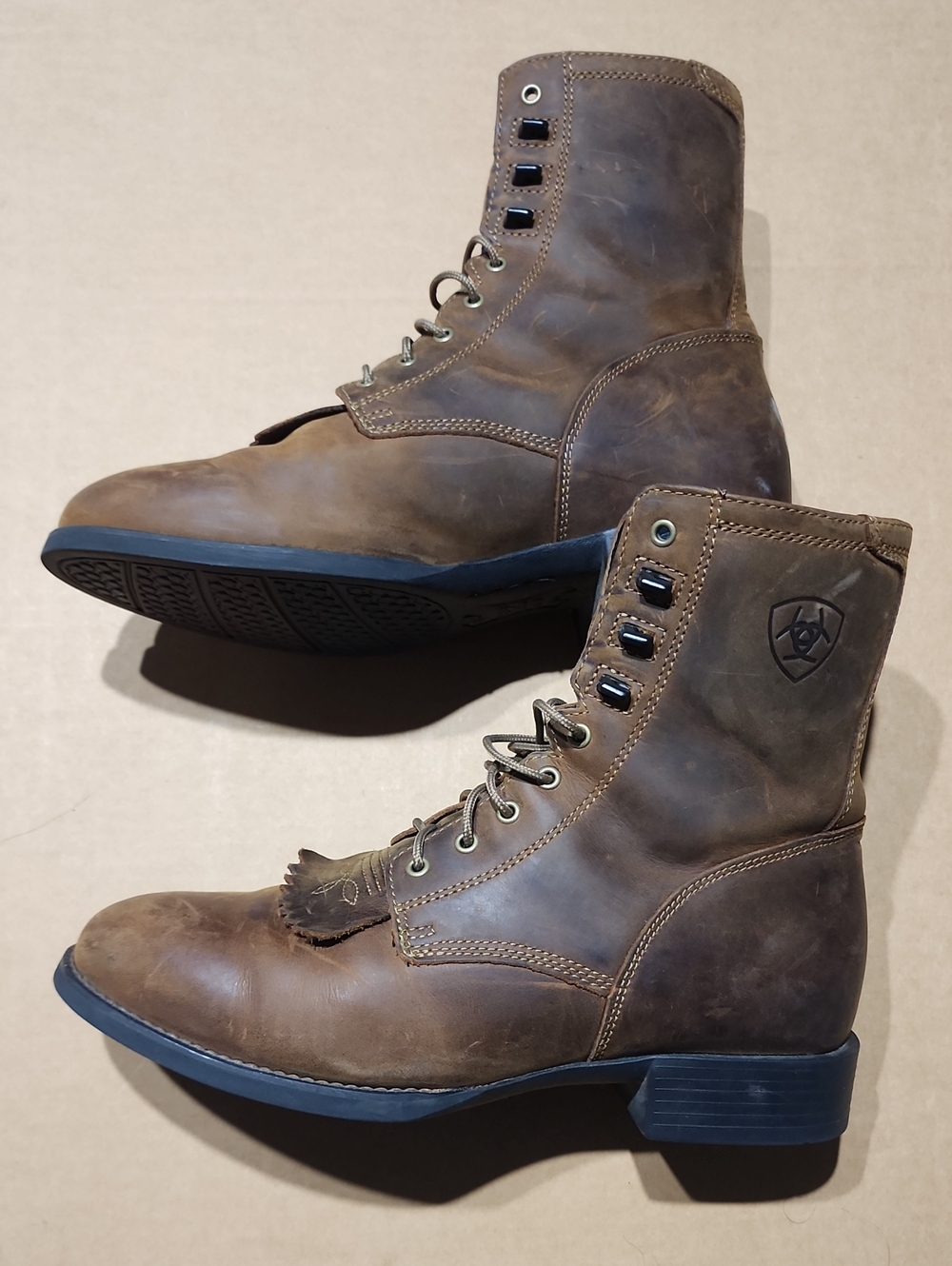 Ariat Heritage Lacer Western Boots for Men - Distressed Brown - Sz 10